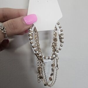 New Set Of Elegant Gold and White Chain Bracelets